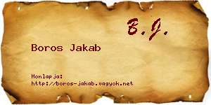 Boros Jakab névjegykártya