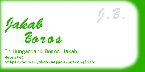 jakab boros business card